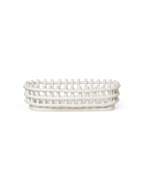 Keramik Basket, oval von Ferm Living - Offwhite - Jacobsen Plus