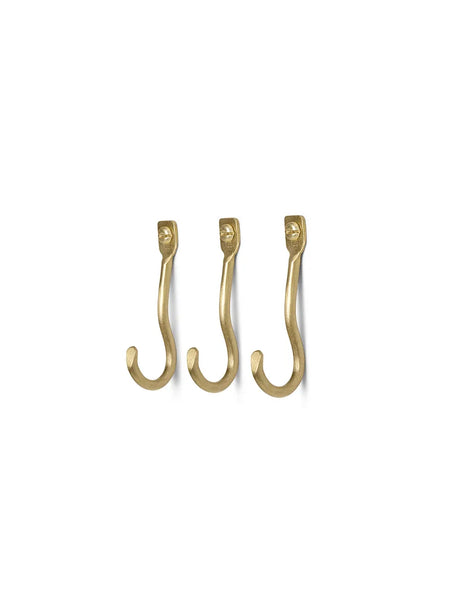 Curvature Hook, 3 Stk von Ferm Living - Messing - Jacobsen Plus