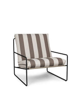 Desert 1-Seater udendørs lænestol fra Ferm Living - Black - Stripe - Chocolate - Jacobsen Plus