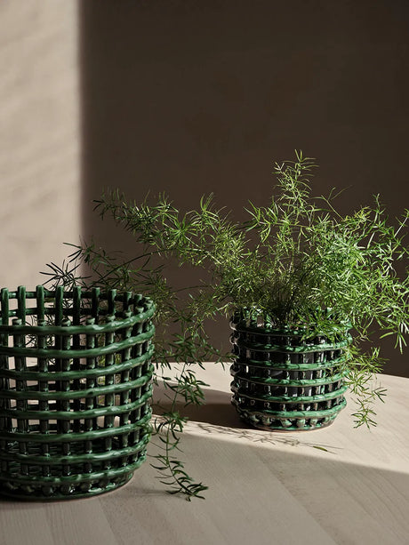 Ceramic Basket, large von Ferm Living - Blau - Jacobsen Plus