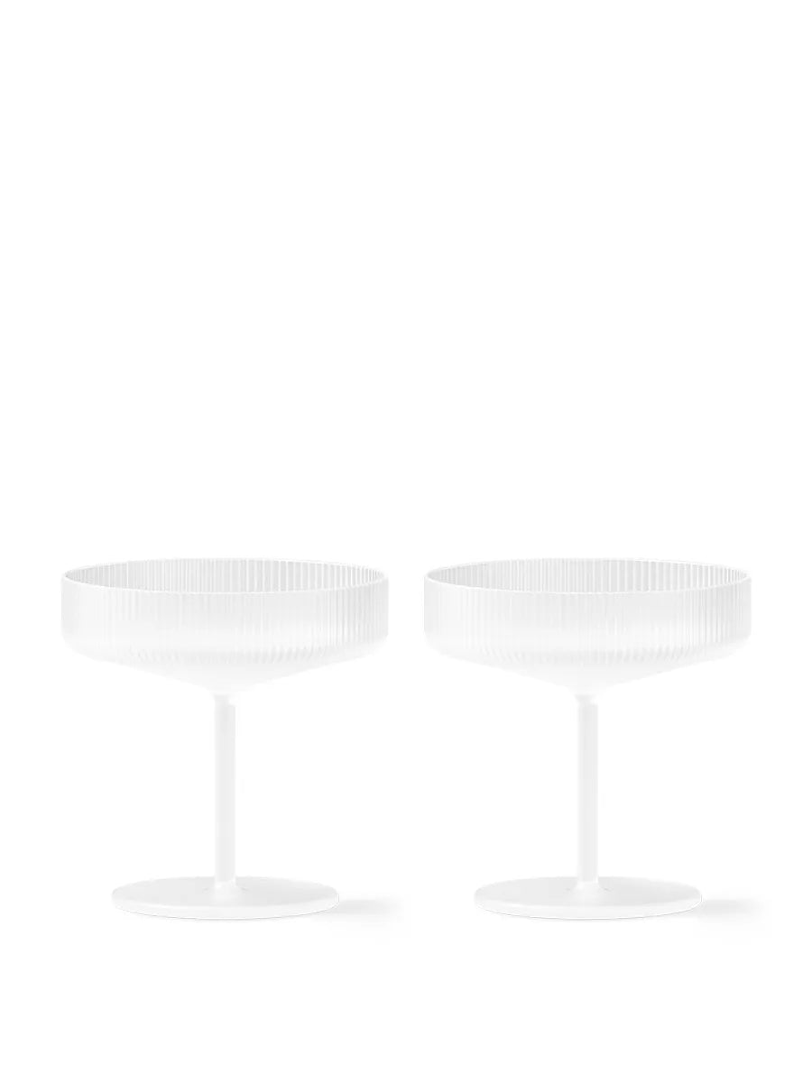 Ripple Champagne Saucers Frosted, Set aus 2 von Ferm Living