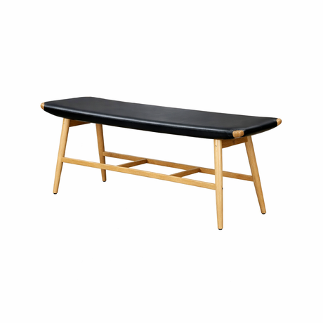 Freja Bank in Eiche/Schwarz Leder von Stellar Works - 1 - Jacobsen Plus