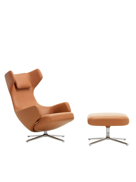 Grand Repos Sessel inkl. Fußhocker, Cognac (Premium Leder) von Vitra - 1 - Jacobsen Plus