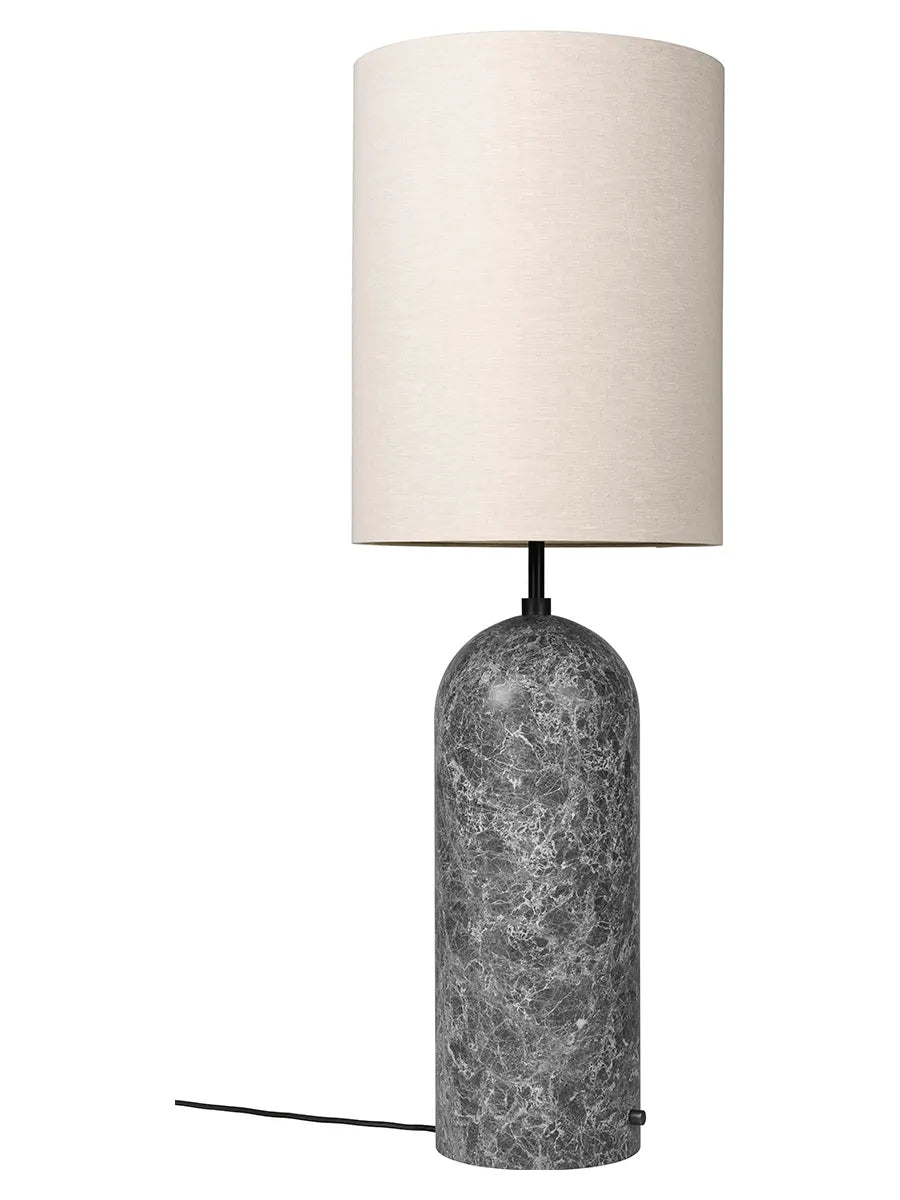 Gravity XL Floor Lamp, High von GUBI - Canvas-Bildschirm / Grauer Marmor - Jacobsen Plus