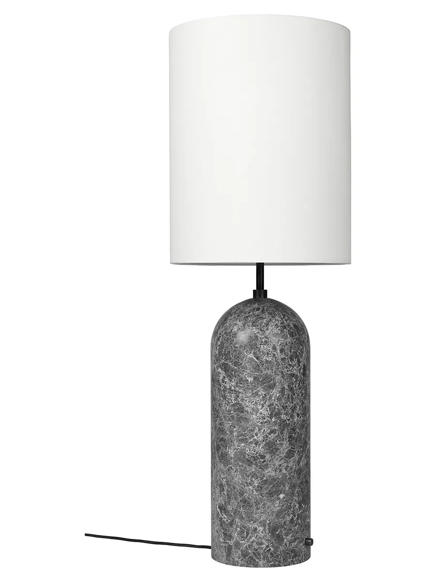 Gravity XL Floor Lamp, High von GUBI - Weißer Bildschirm / Grauer Marmor - Jacobsen Plus