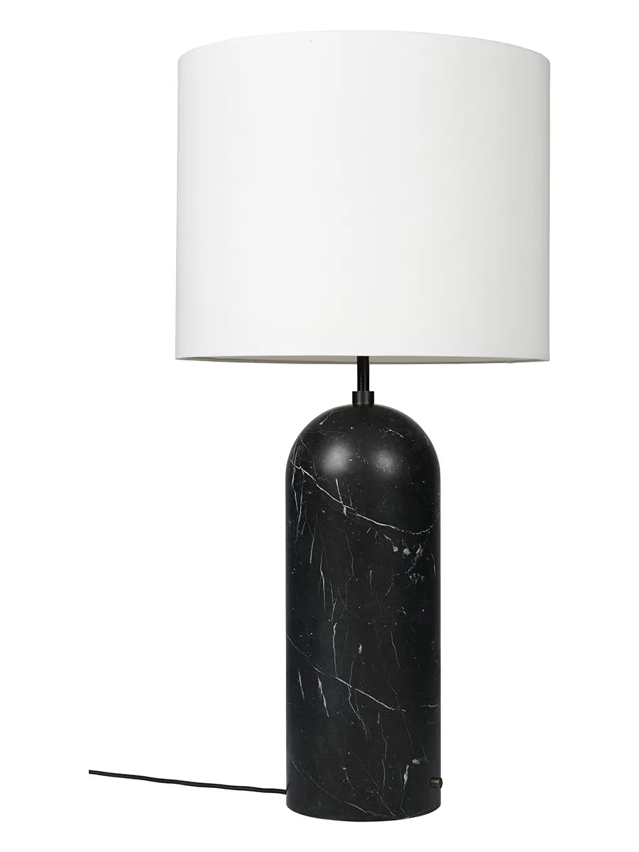 Gravity XL Floor Lamp, Low von GUBI - Weißer Bildschirm / Schwarzer Marmor - Jacobsen Plus