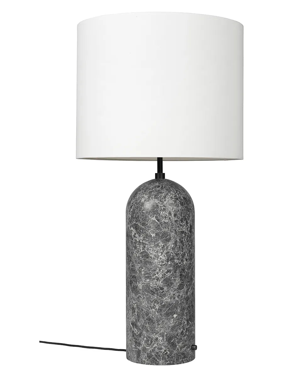 Gravity XL Floor Lamp, Low von GUBI - Weißer Bildschirm / Grauer Marmor - Jacobsen Plus
