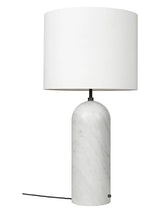 Gravity XL Floor Lamp, Low von GUBI - Weißer Bildschirm / Weißer Marmor - Jacobsen Plus