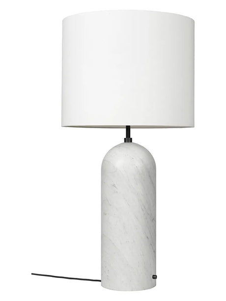 Gravity XL Floor Lamp, Low von GUBI - Weißer Bildschirm / Weißer Marmor - Jacobsen Plus