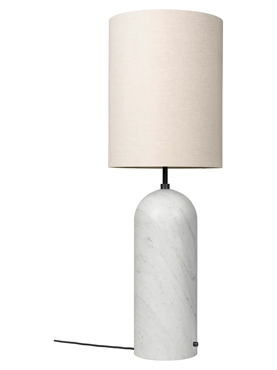 Gravity XL Floor Lamp, High von GUBI - Canvas-Bildschirm / Weißer Marmor - Jacobsen Plus