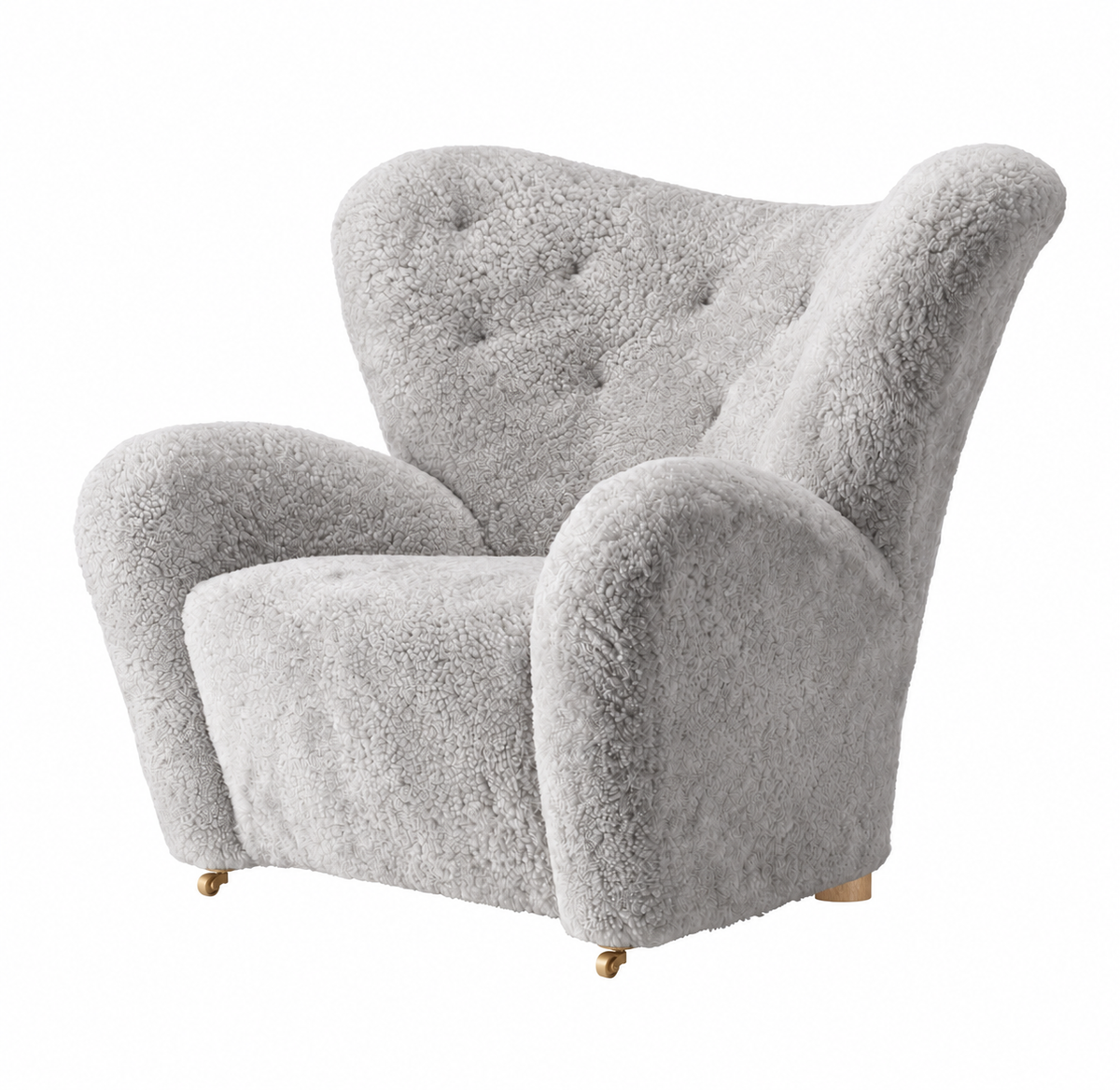 The Tired Man Lehnstuhl fra Audo Copenhagen - Natural Oak - Sheepskin Green Tea - Jacobsen Plus