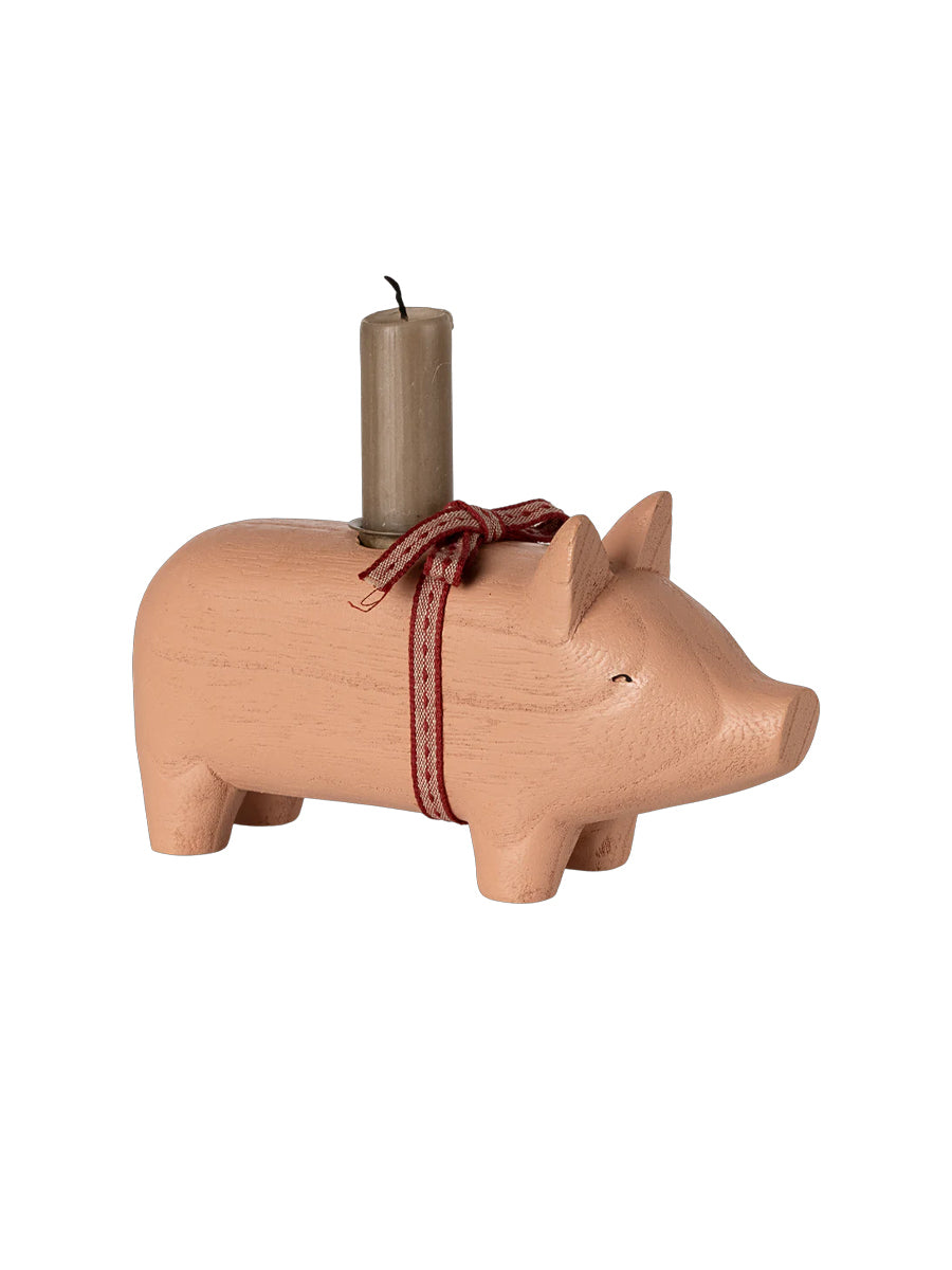 Kerzenständer aus Holz, Gris - medium - rosa von Maileg - 1 - Jacobsen Plus