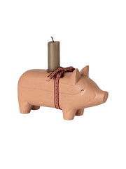 Kerzenständer aus Holz, Gris - medium - rosa von Maileg