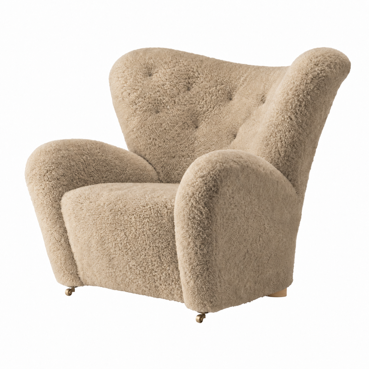 The Tired Man Lehnstuhl fra Audo Copenhagen - Natural Oak - Sheepskin Honey - Jacobsen Plus