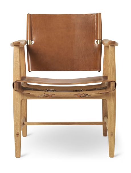 BM1106 Jægerstolen af Børge Mogensen - Olieret eg - cognac kernelæder - messing - Jacobsen Plus