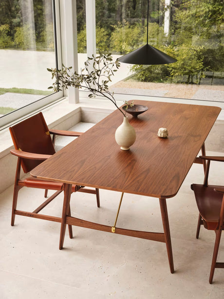 BM1160 Hunting Table, 210 x 95 cm von Børge Mogensen - Eiche - Weißgeölt - Rostfreier Stahl - Jacobsen Plus