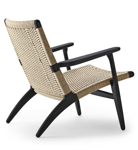 CH25 Lounge-Sessel, Eiche schwarzbemalt mit Naturgeflecht von Hans J. Wegner - 3 - Jacobsen Plus