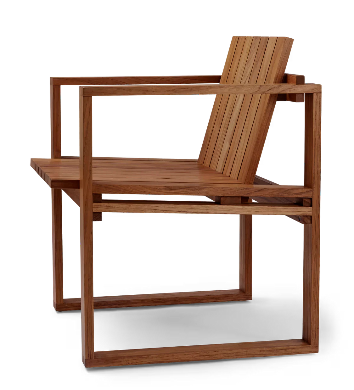 BK11 udendørs loungestol, olieret teak inkl. charcoal hynde fra Carl Hansen & Søn
