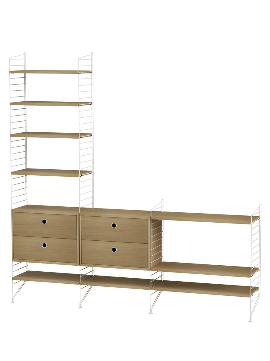 Reol, Living room J fra String - Eg - hvid - Jacobsen Plus