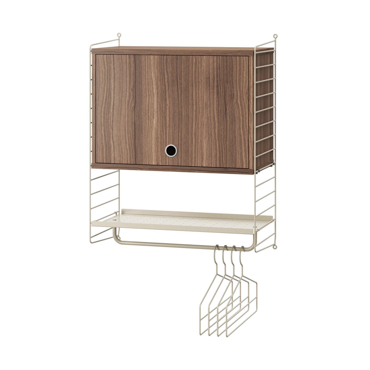Hallway V, Eingangsregal von String Furniture - Beige - Walnuss - Jacobsen Plus