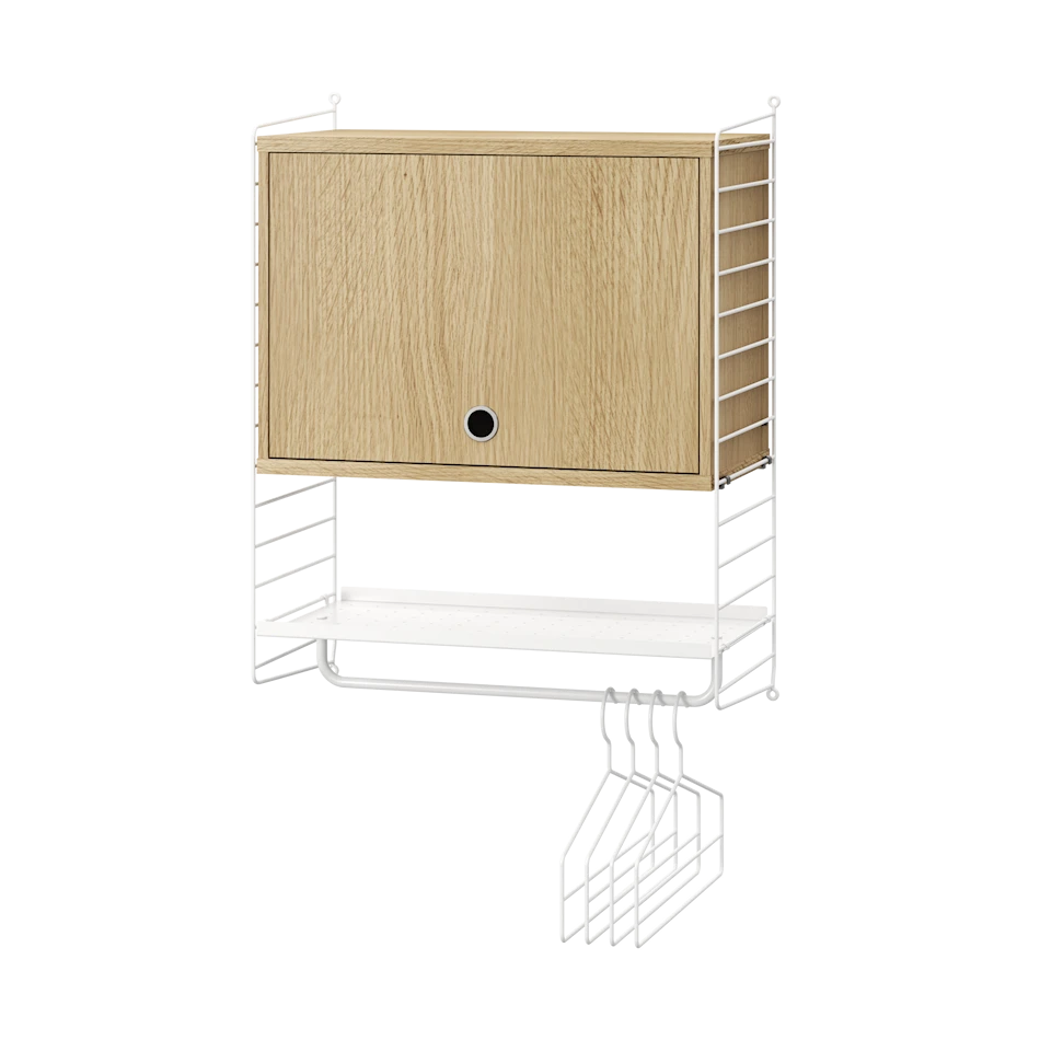 Hallway V, Eingangsregal von String Furniture - Weiß - Eiche - Jacobsen Plus