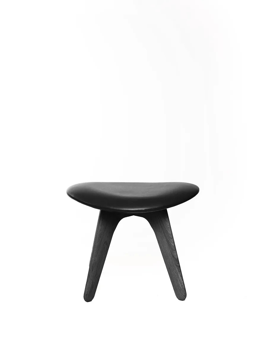 Slab Ottoman von Tom Dixon - Black Oak - Schwarzes Leder - Jacobsen Plus