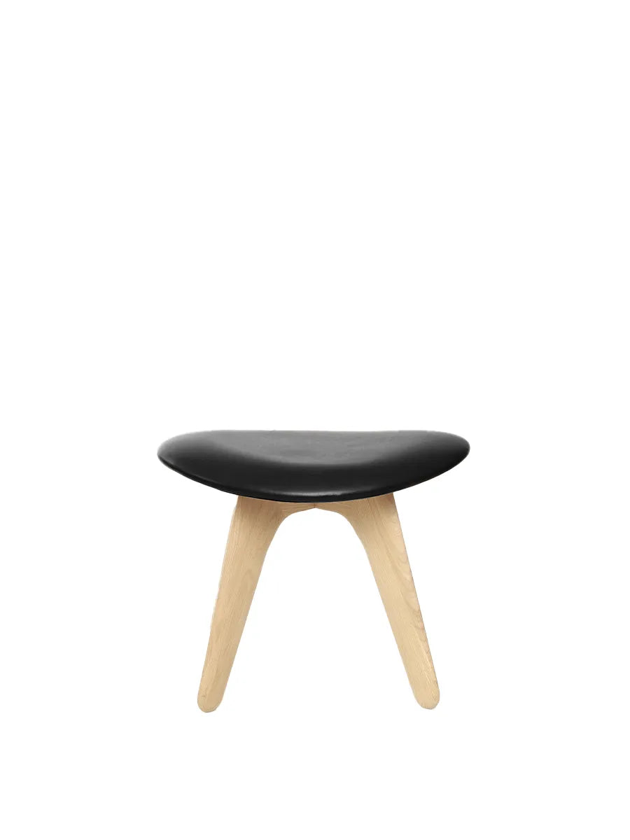 Slab Ottoman von Tom Dixon - Natur Eiche - Schwarzes Leder - Jacobsen Plus