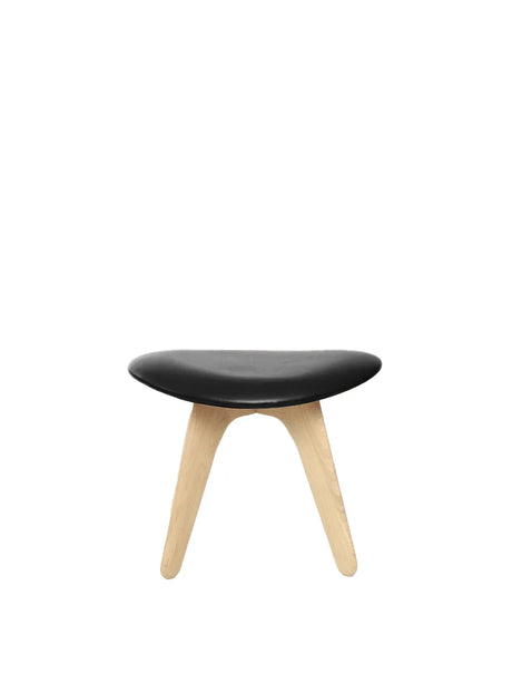 Slab Ottoman von Tom Dixon - Natur Eiche - Schwarzes Leder - Jacobsen Plus