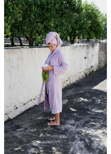 Naram Bademantel, Lilac & Neon Yellow von Bongusta - S-M - Jacobsen Plus