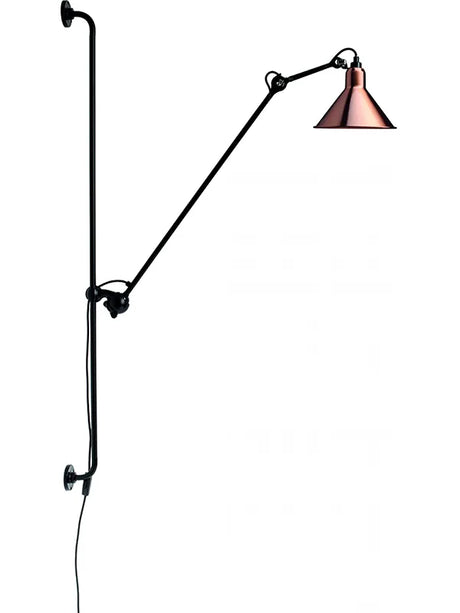 Nr. 214 Wandleuchte von Lampe Gras - Schwarzes Gestell / Kupfer - Jacobsen Plus