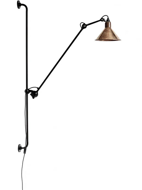 Nr. 214 Wandleuchte von Lampe Gras - Schwarzes Gestell / Rohes Kupfer - Jacobsen Plus