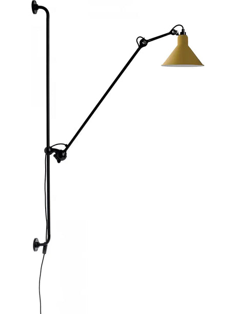 Nr. 214 Wandleuchte von Lampe Gras - Schwarzes Gestell / Gelb - Jacobsen Plus
