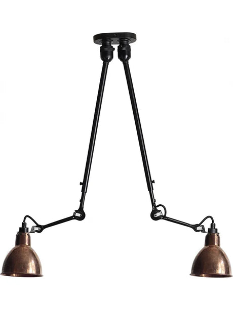 Nr. 302 doppelte Deckenleuchte von Lampe Gras - Rohes Kupfer - Jacobsen Plus