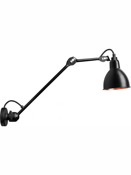 Nr. 304 L40 Wandleuchte von Lampe Gras - Schwarzes Gestell / Innenseite schwarz-kupfer - Jacobsen Plus