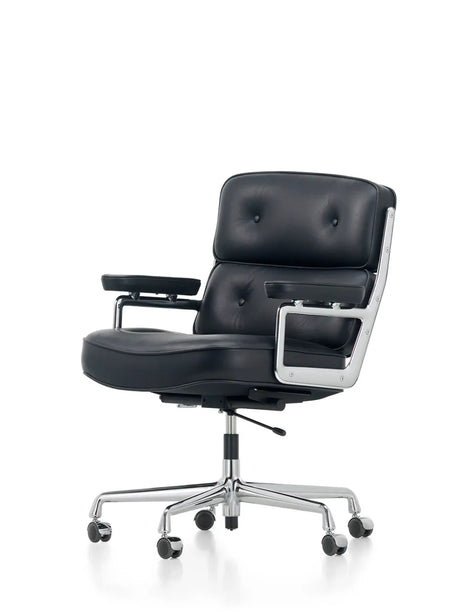 Lobby Chair ES 104 Bürostuhl, schwarzes Leder von Vitra - 1 - Jacobsen Plus