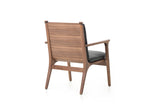Rén Lounge-Sessel, small, Walnuss, Kissen m. Schwarz Leder - 2 - Jacobsen Plus