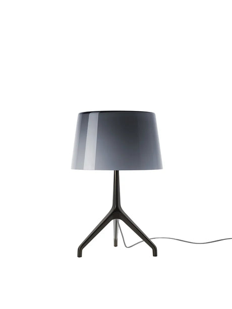 Lumiere XXS/XXL Bordlampe fra Foscarini - Sort krom stel / Grå / Small m. lysdæmper - Jacobsen Plus