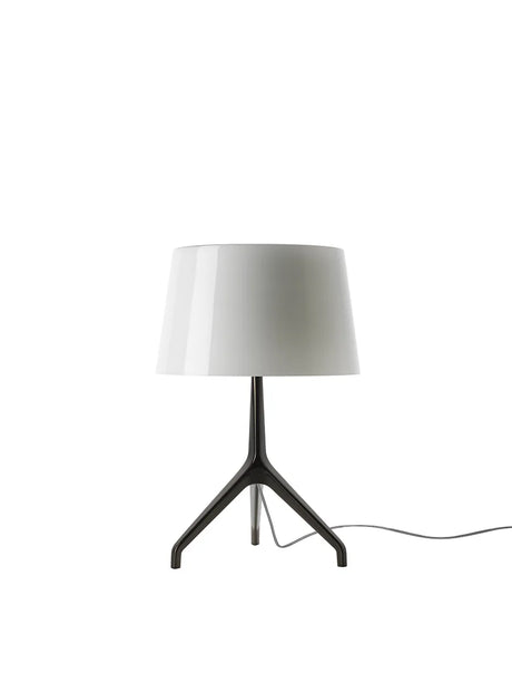 Lumiere XXS/XXL Bordlampe fra Foscarini - Sort krom stel / Hvid / Small m. lysdæmper - Jacobsen Plus