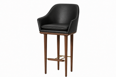 Lunar Barstol, Walnuss, Bellagio Black Leder von Stellar Works - 1 - Jacobsen Plus