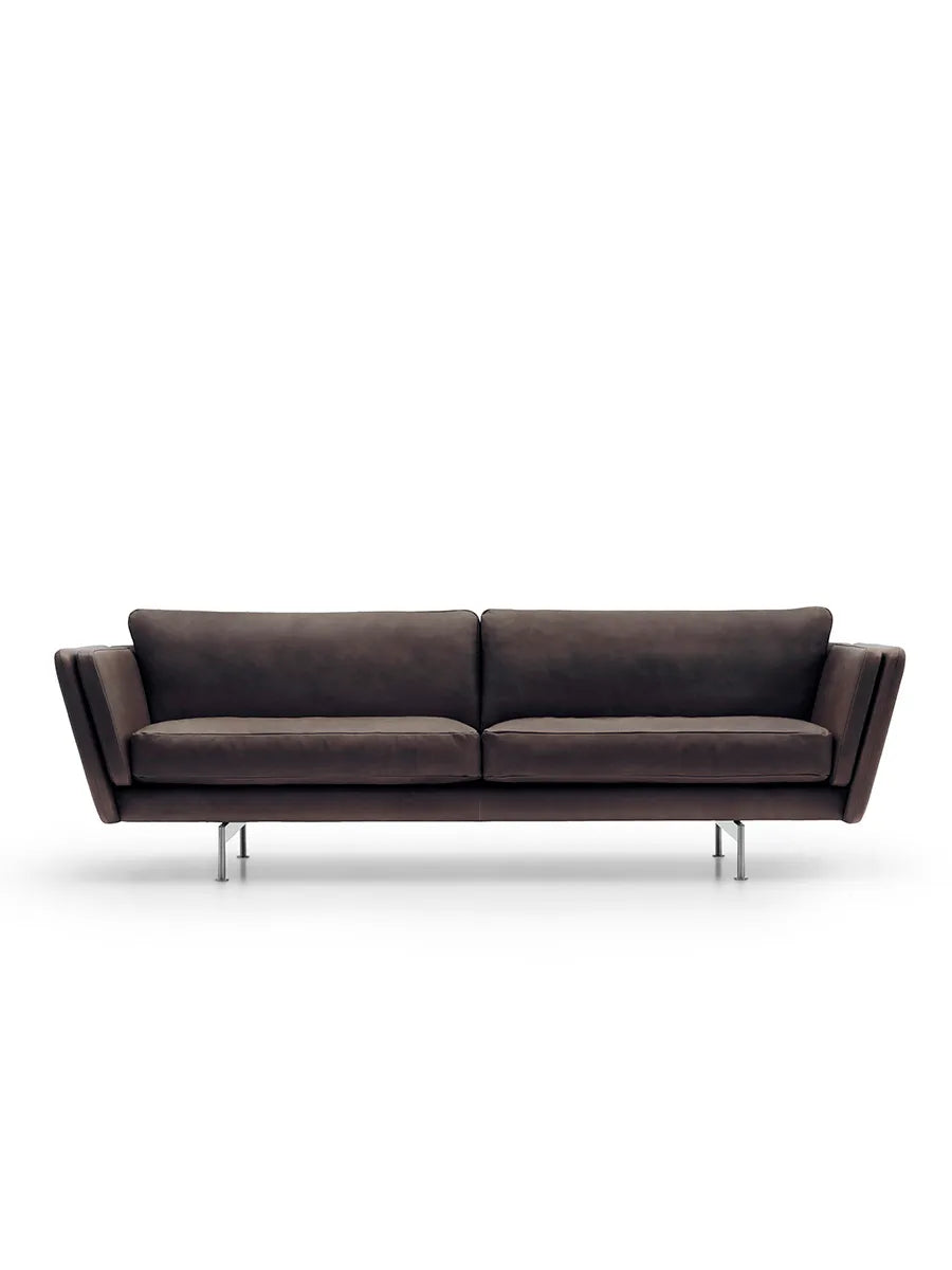MH GRASP Sofa, gefion læder fra Mogens Hansen - Mørkebrun / 223 cm - Jacobsen Plus