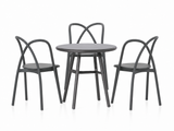 Ming cafésæt m. 3 stole og 1 bord, aluminium, grå fra Stellar Works - 1 - Jacobsen Plus