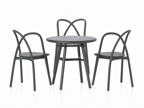 Ming cafésæt m. 3 stole og 1 bord, aluminium, grå fra Stellar Works - 1 - Jacobsen Plus