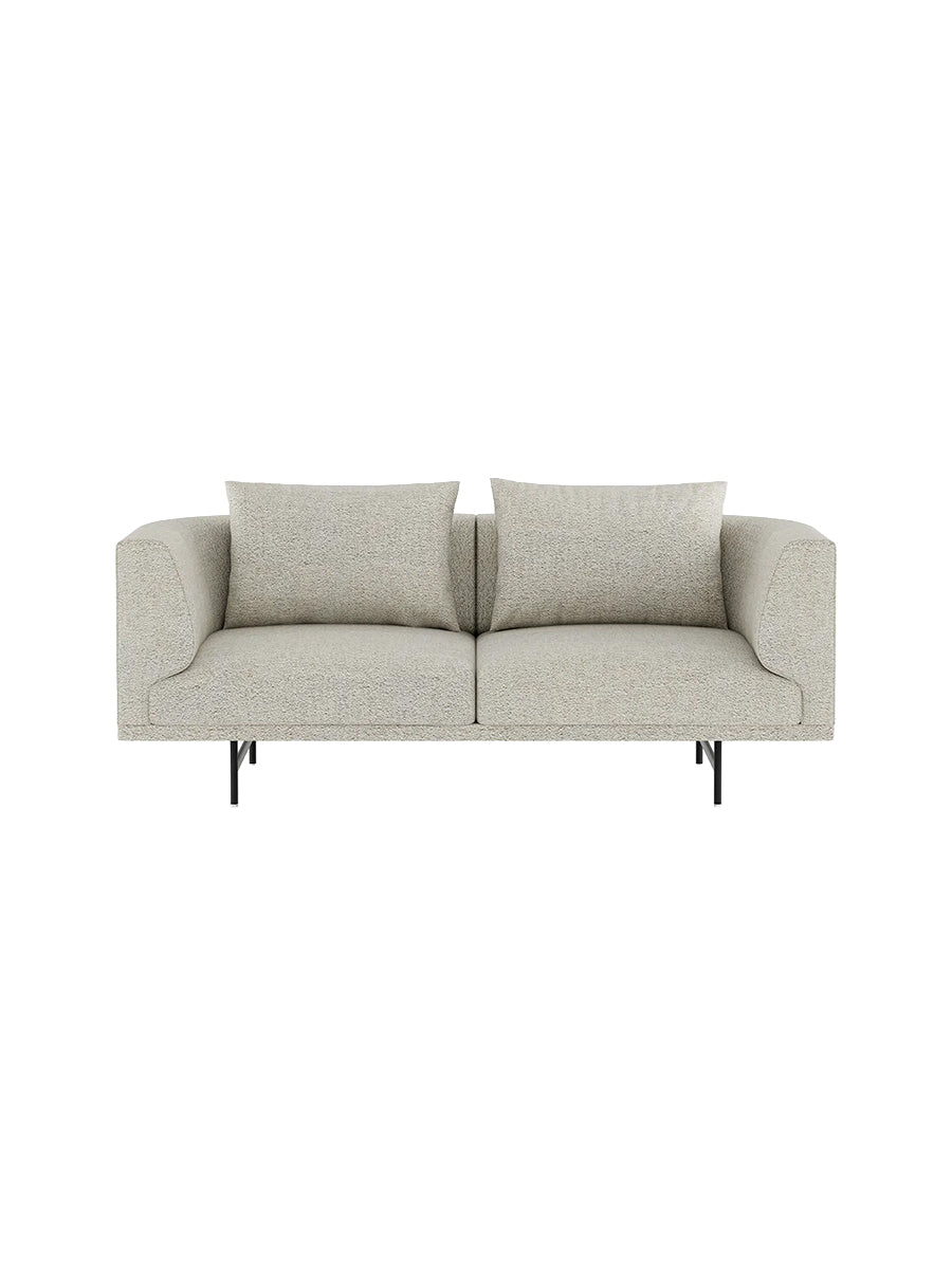 Vipp - Chimney 2-Sitzer-Sofa - Mist - Schwarz pulverbeschichtet Gestell - Jacobsen Plus