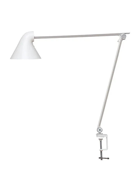 NJP bordlampe fra Louis Poulsen - Hvid / Bordklemme - Jacobsen Plus