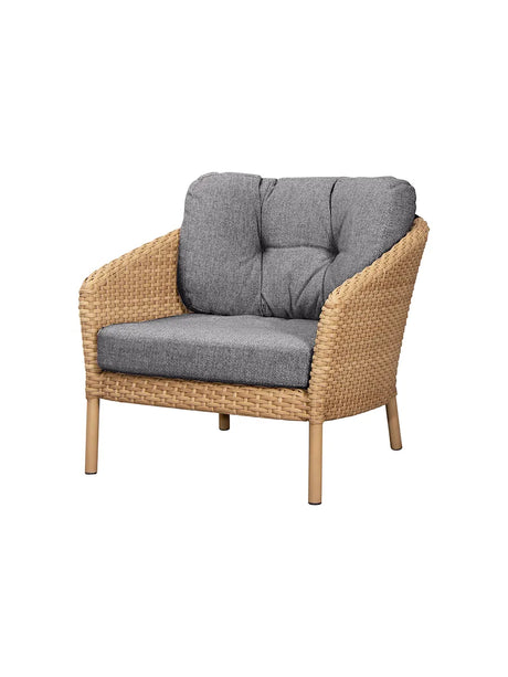 Ocean Large Lounge-Sessel, flat Weave fra Cane-line - Dunkelgrau - Jacobsen Plus
