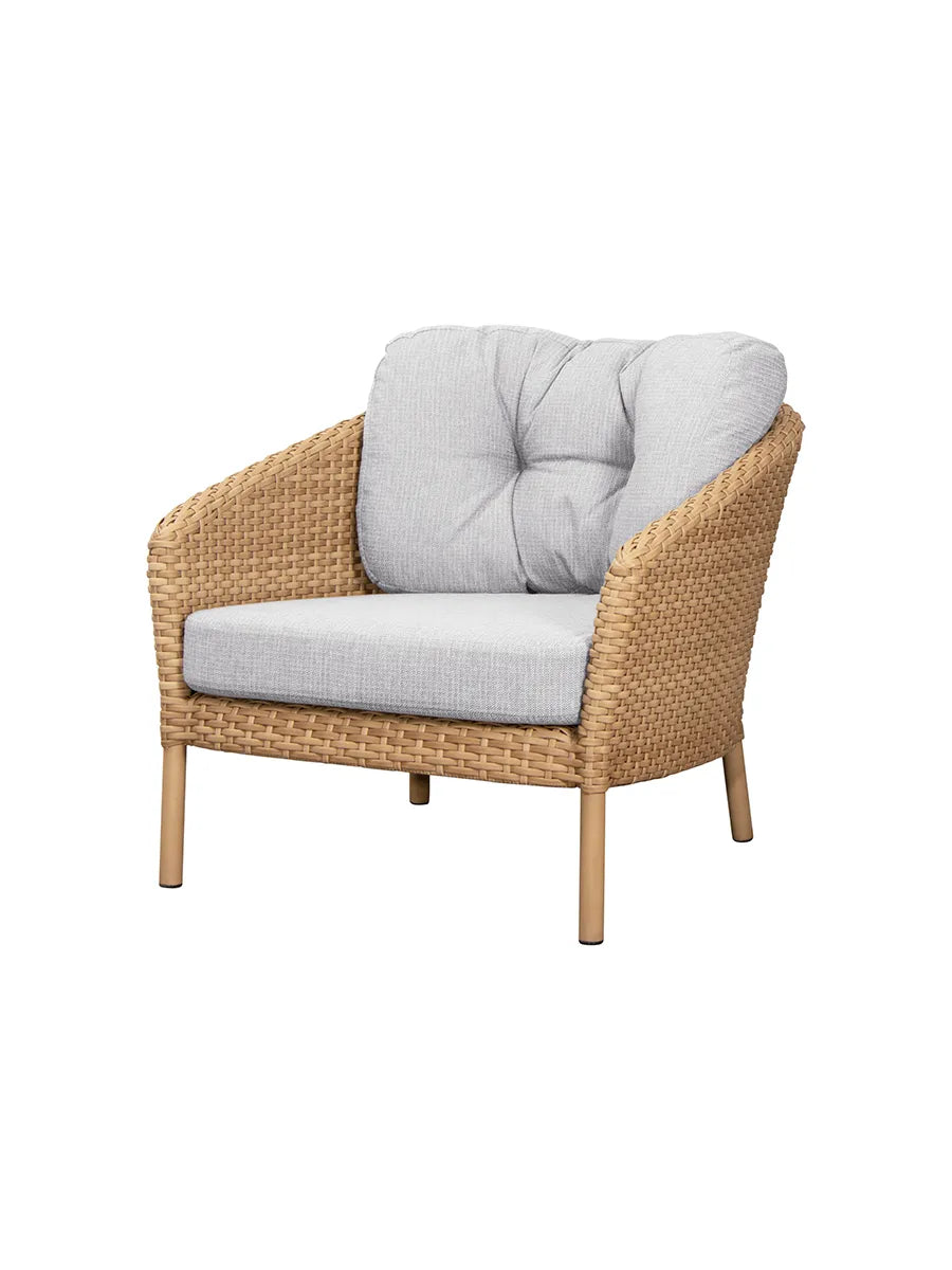 Ocean Large Lounge-Sessel, flat Weave fra Cane-line - Weißgrau - Jacobsen Plus