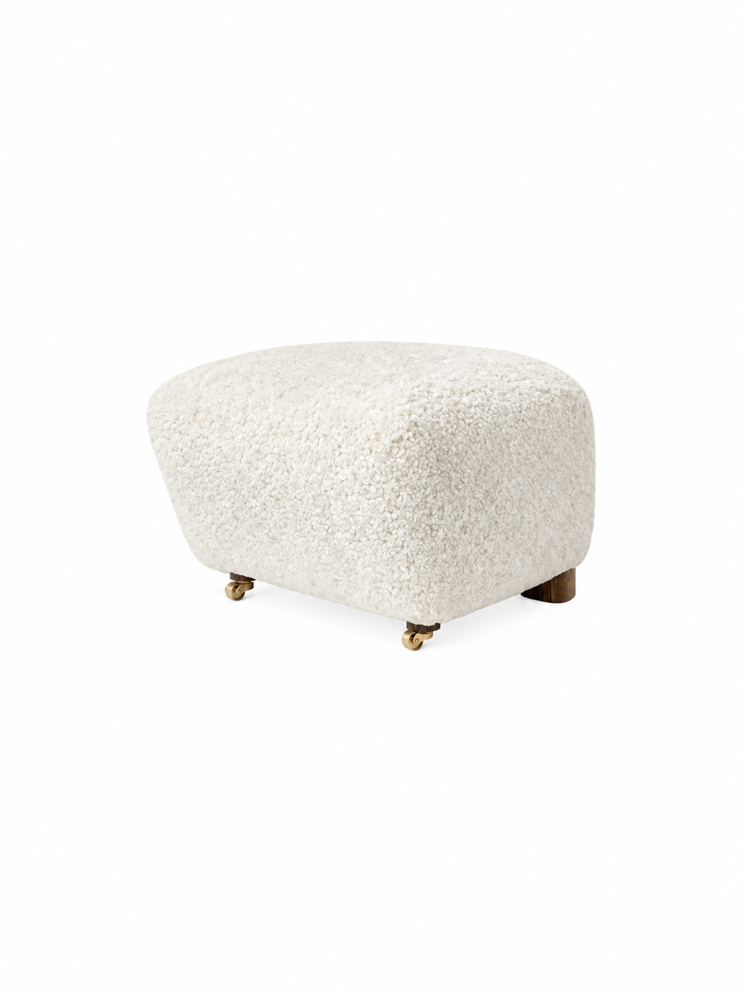 The Tired Man Fußhocker von Audo Copenhagen - Dark Stained Oak - Sheepskin Off-white - Jacobsen Plus