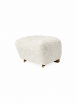 The Tired Man Fußhocker von Audo Copenhagen - Dark Stained Oak - Sheepskin Off-white - Jacobsen Plus