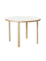 Aalto Table Round 90A, Ø100 cm von Artek - Weißes Laminat - Jacobsen Plus