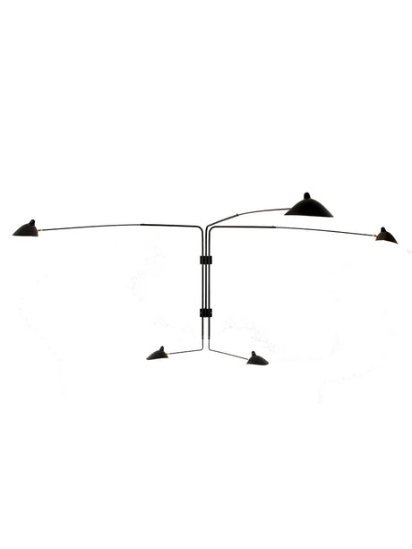 Big Wandlampe mit 5 drehbaren geraden Armen von Serge Mouille - 1 - Jacobsen Plus